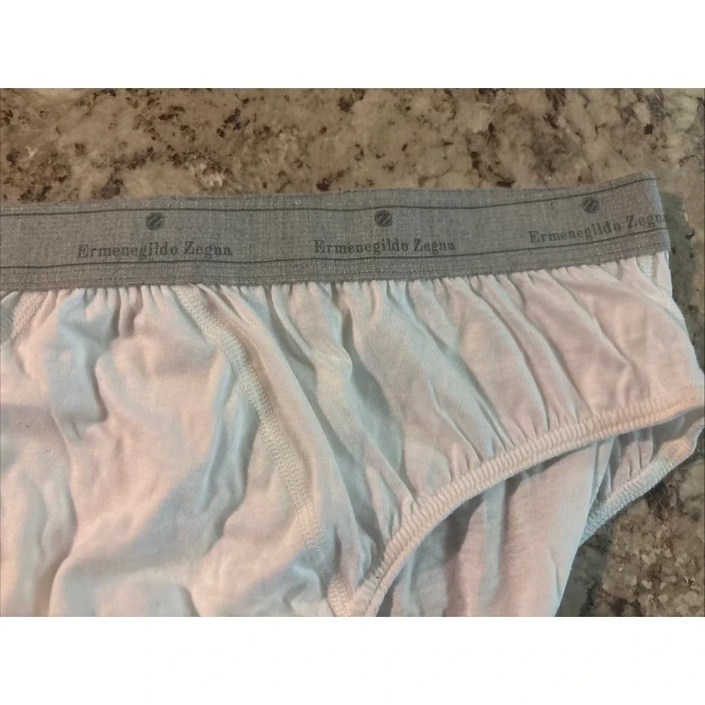 Vintage ERMENEGILDO ZEGNA Intimo Cotton Men's‎ Bikini Brief Underwear White 2XL